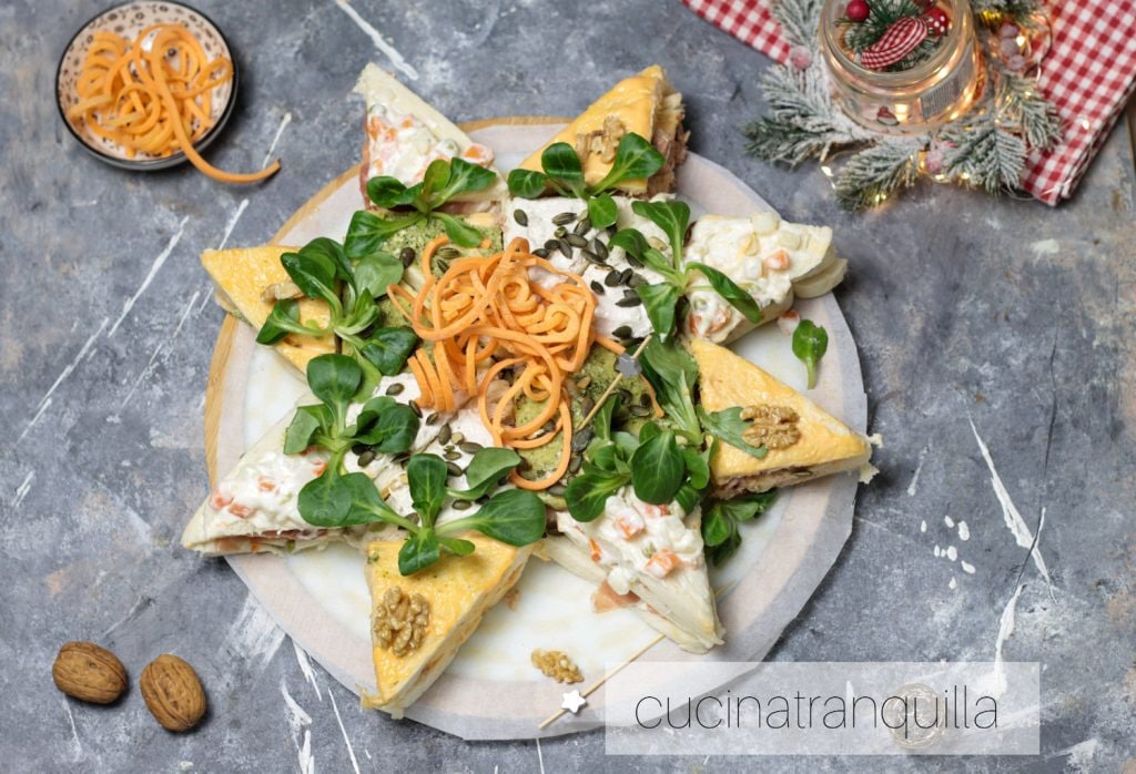 Stervormige sandwichtaart voor Oud en Nieuw