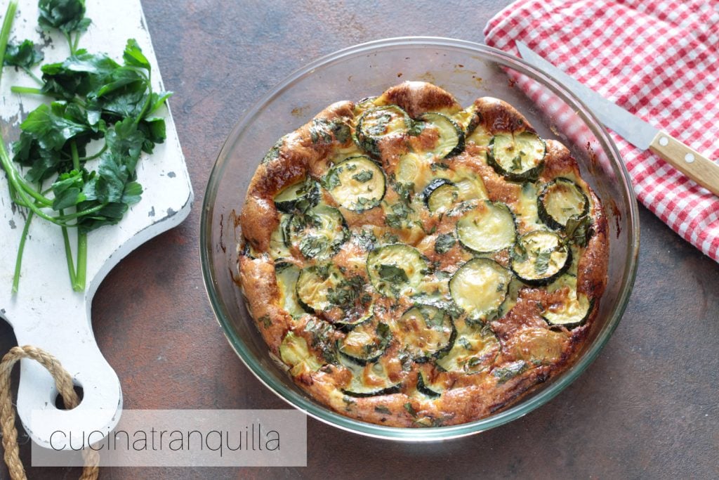 Ovenomelet met prei en courgettes