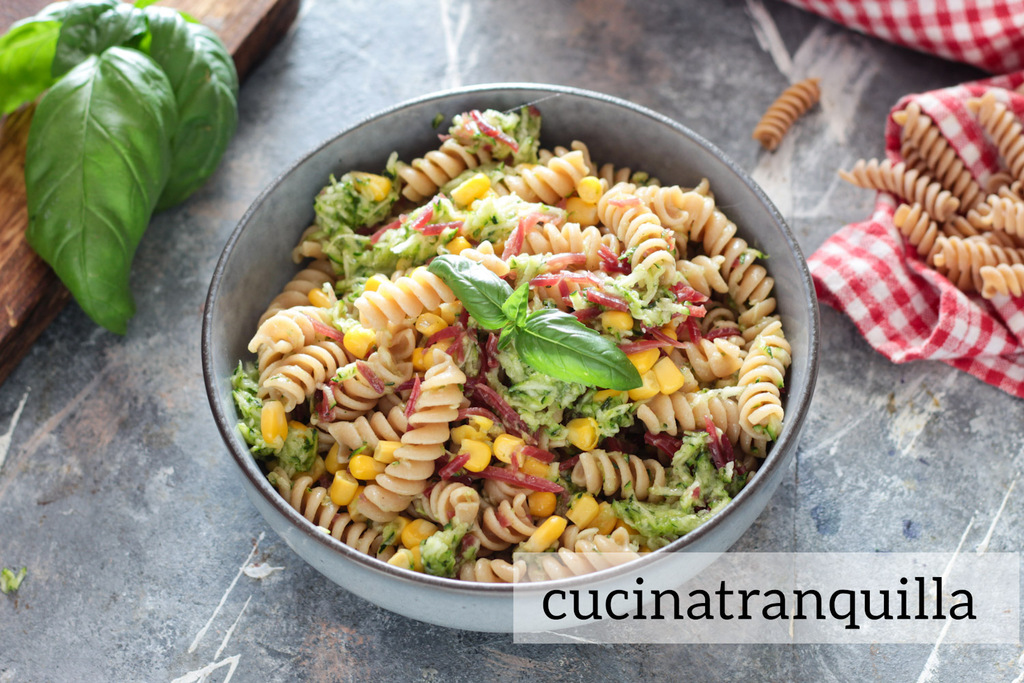 Volkoren fusilli met bresaola en rauwe courgette