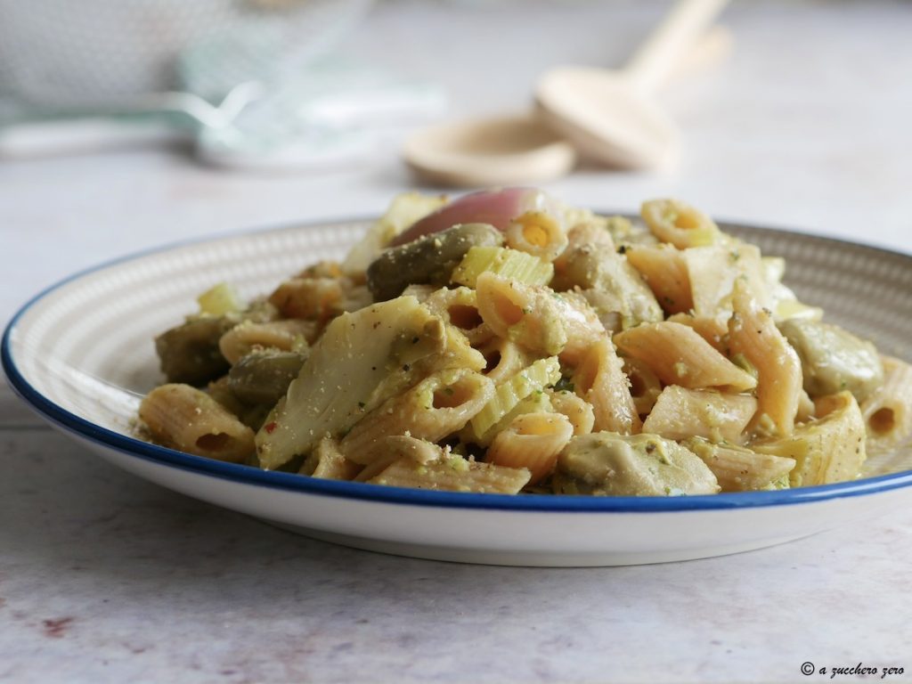 Pasta met artisjokken en tuinbonen