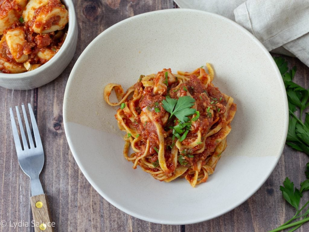 Pasta met inktvissensaus