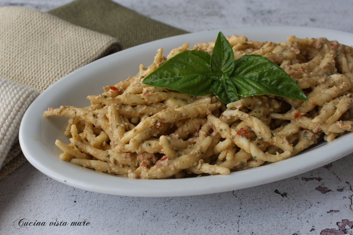 Pasta met pesto van ricotta