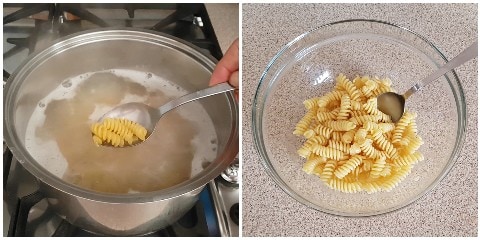 kook de pasta in ruim gezouten water