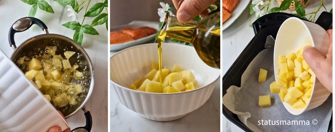 Perfecte zalm in 20 minuten. Krokante aardappelen. Slechts één friteuse.