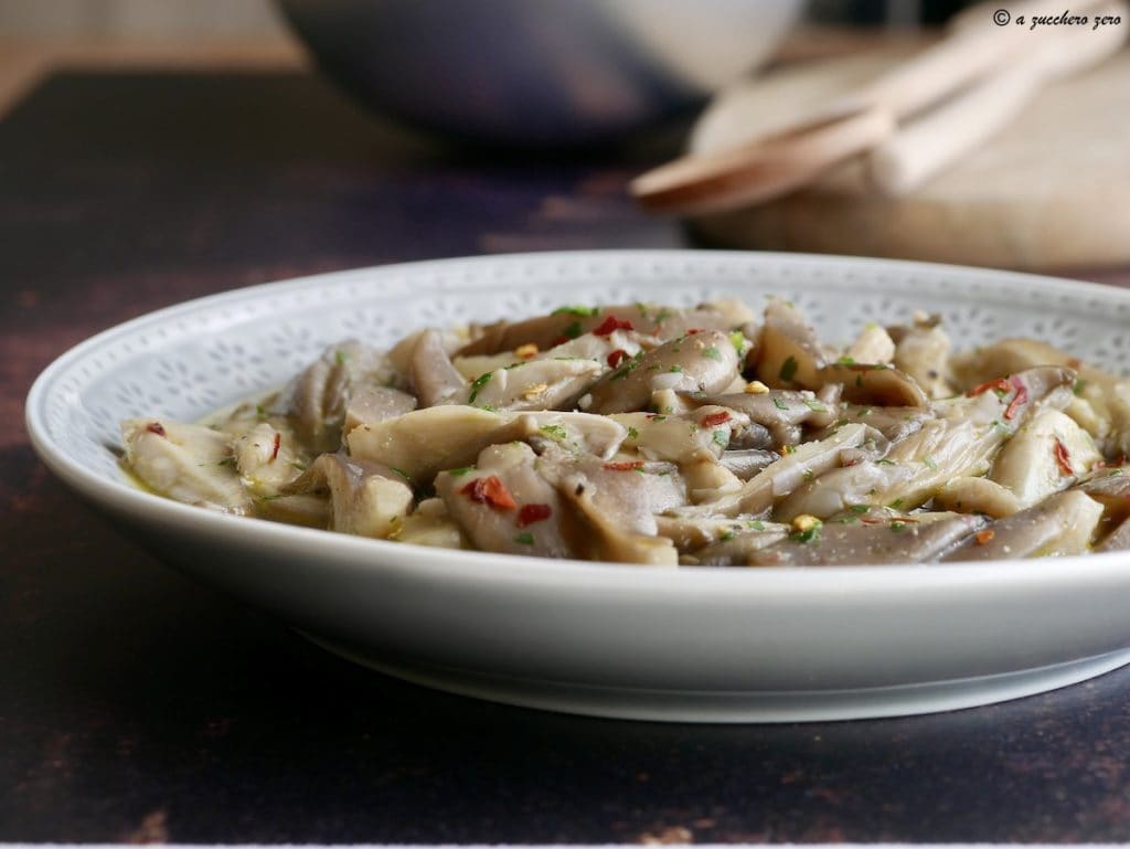 Pleurotus paddenstoelen gesauteerd