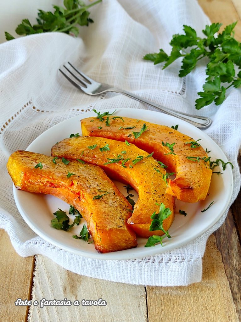 Pompoen in plakken in de airfryer