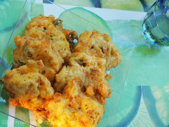 Net gebakken pompoenbloemfritters