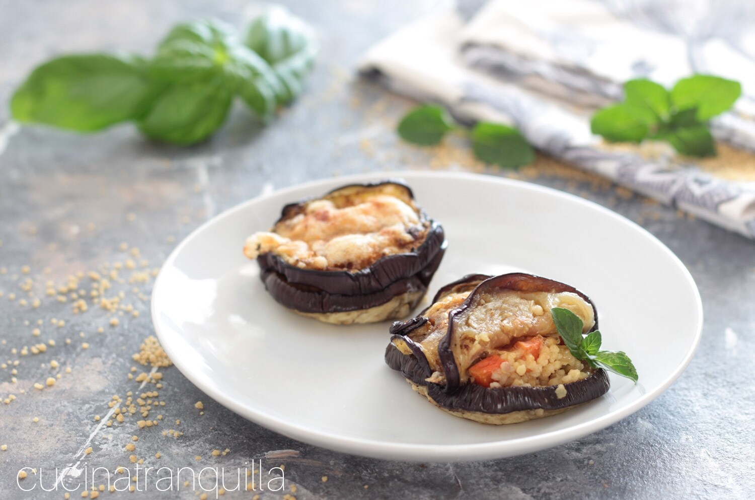 Gevulde aubergines met couscous
