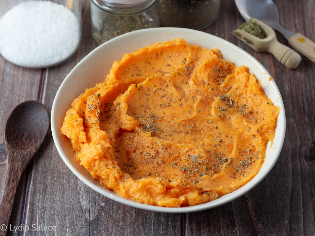 Zoete aardappelpuree
