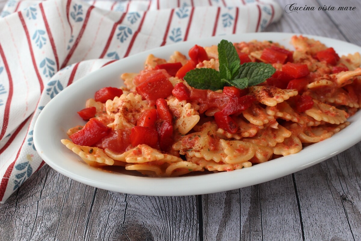 Rijke pasta met paprikacrème