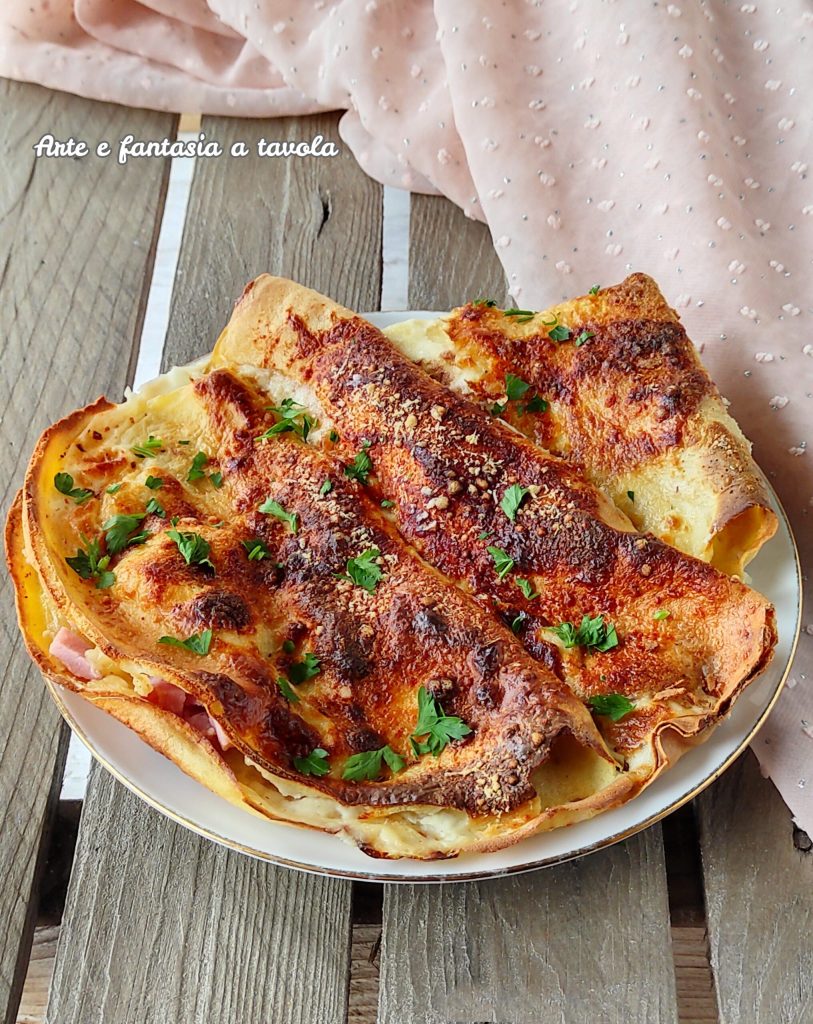 Rijstcrêpes met ham en brie