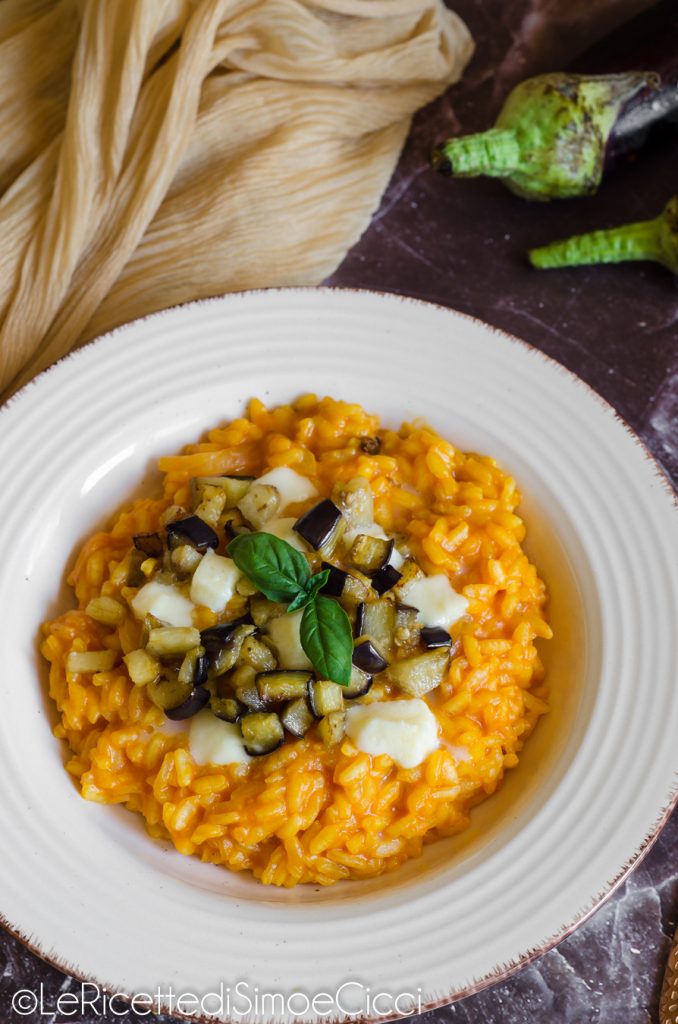 Risotto alla parmigiana di aubergines