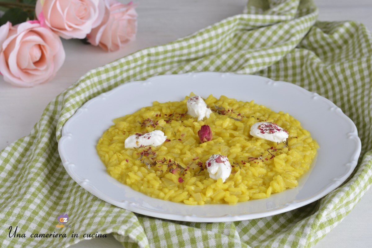 Risotto met saffraan en rozen