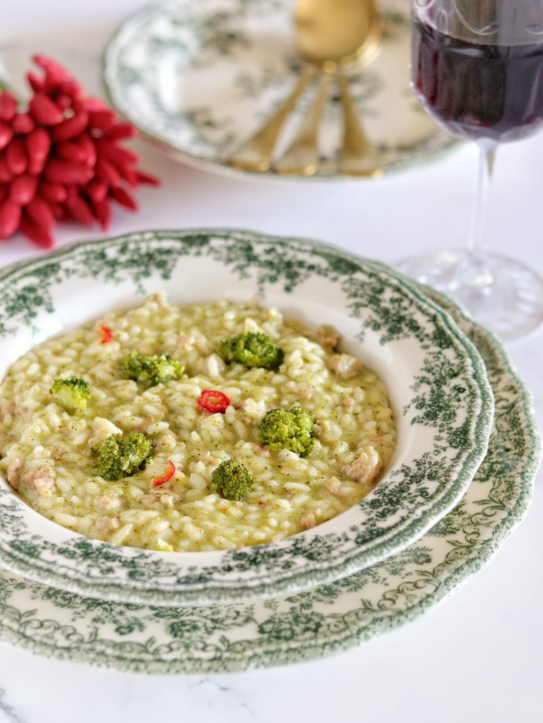 Risotto met worst en broccoli