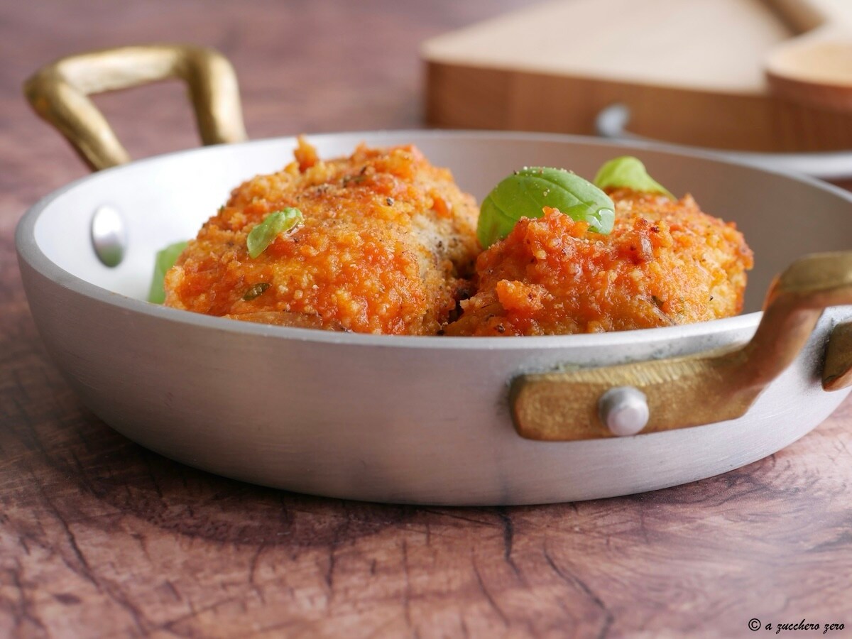 Rolletjes van zwaardvis en aubergine