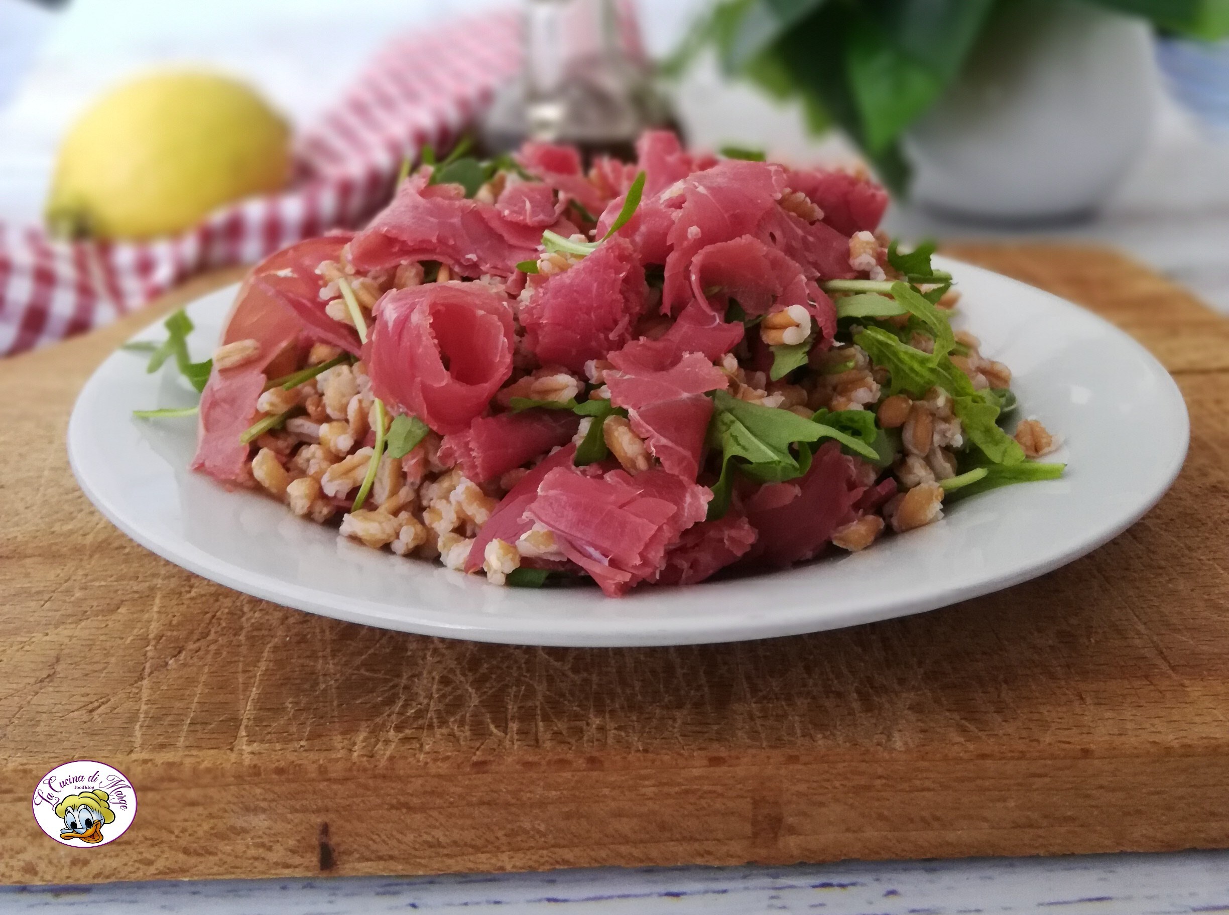 Spelt salade met bresaola en rucola