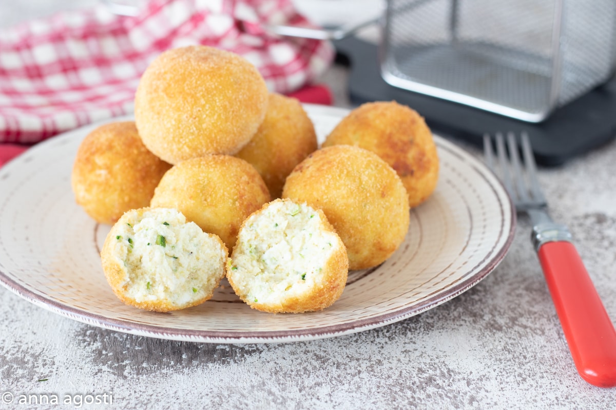 Schapenricotta en courgetteballetjes