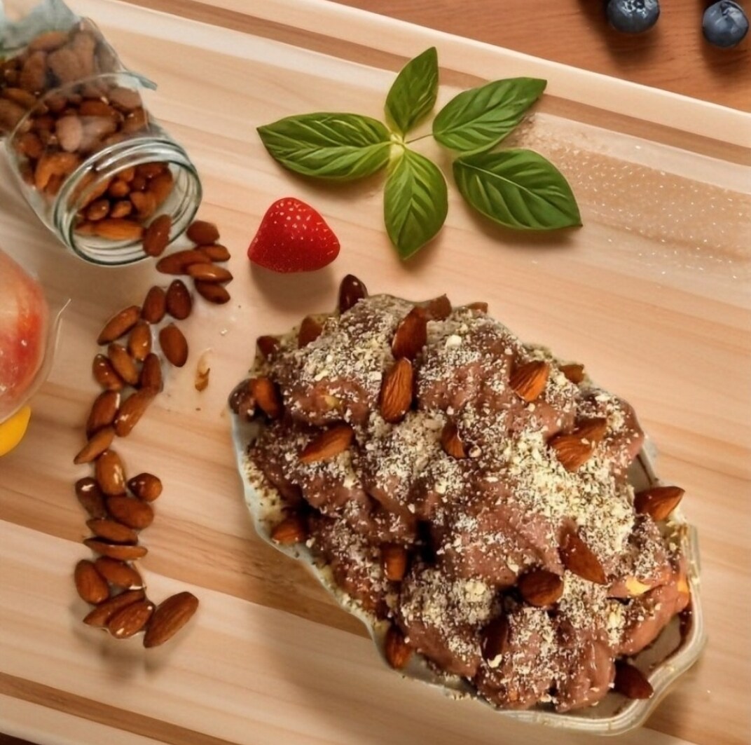 Profiterole wit en zwart met nougatine