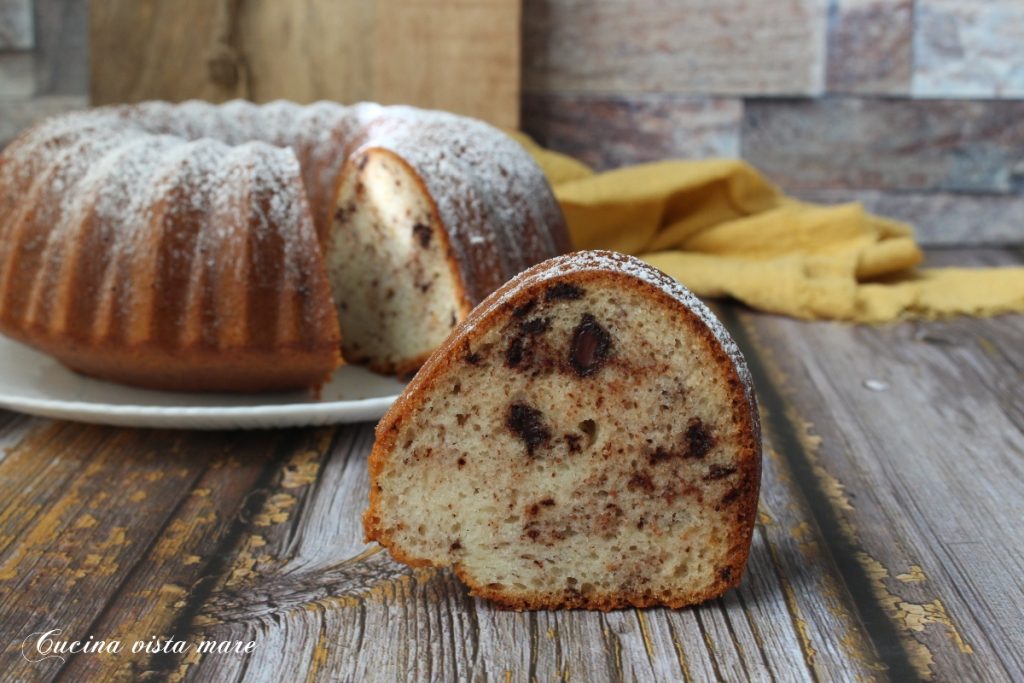 Stracciatella cake alleen eiwitten Keuken uitzicht op zee