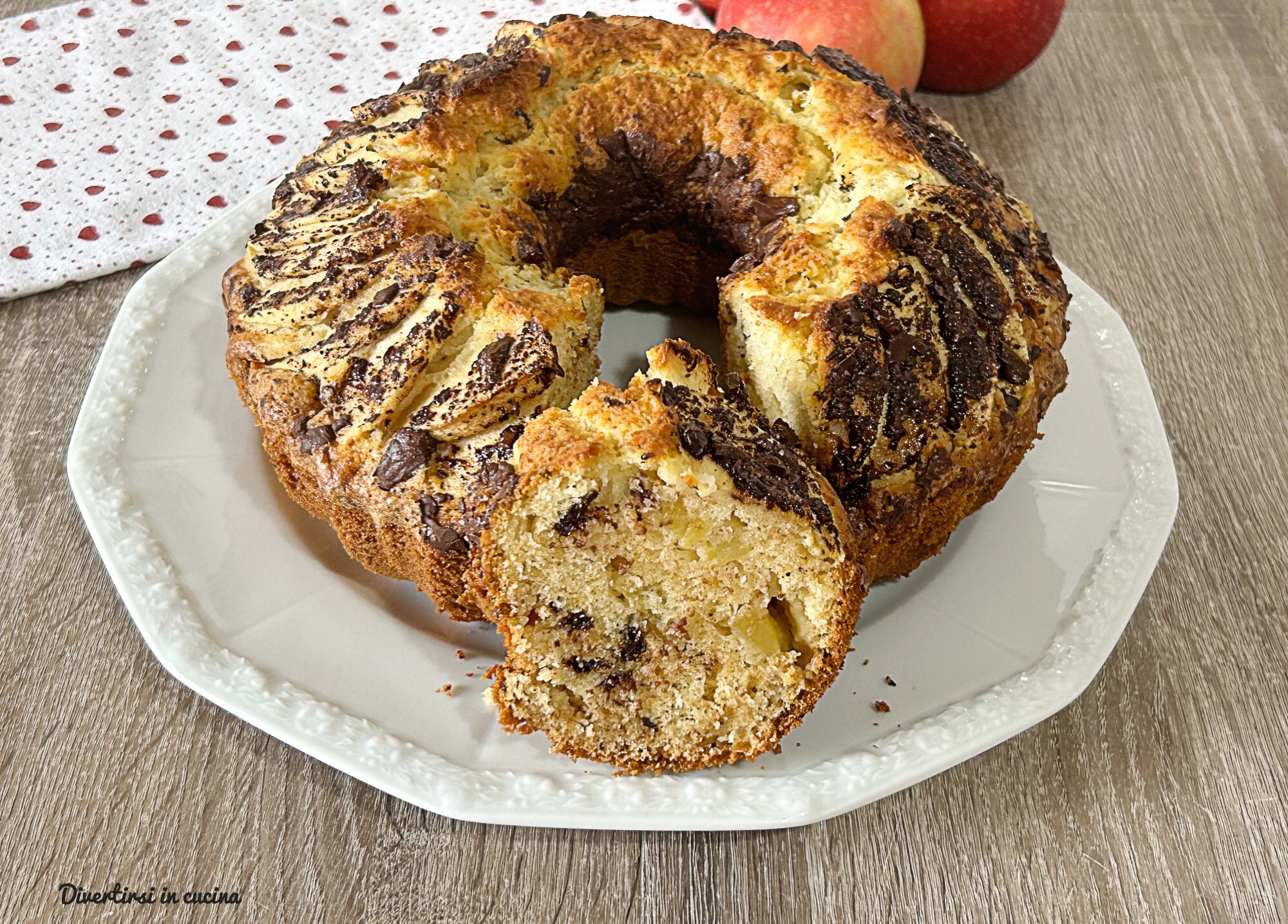 Tulband met appels en chocolade
