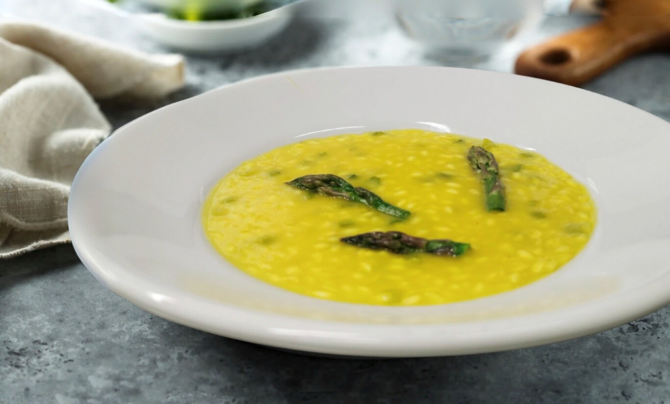 RISOTTO MET UIENROOM EN ASPERGES