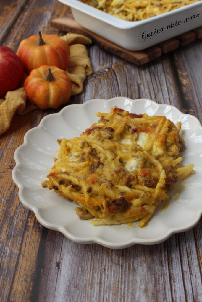 Trofie uit de oven met pompoenragù Keuken met zeezicht