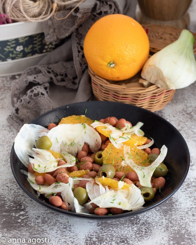 Venkel, sinaasappel en bonensalade