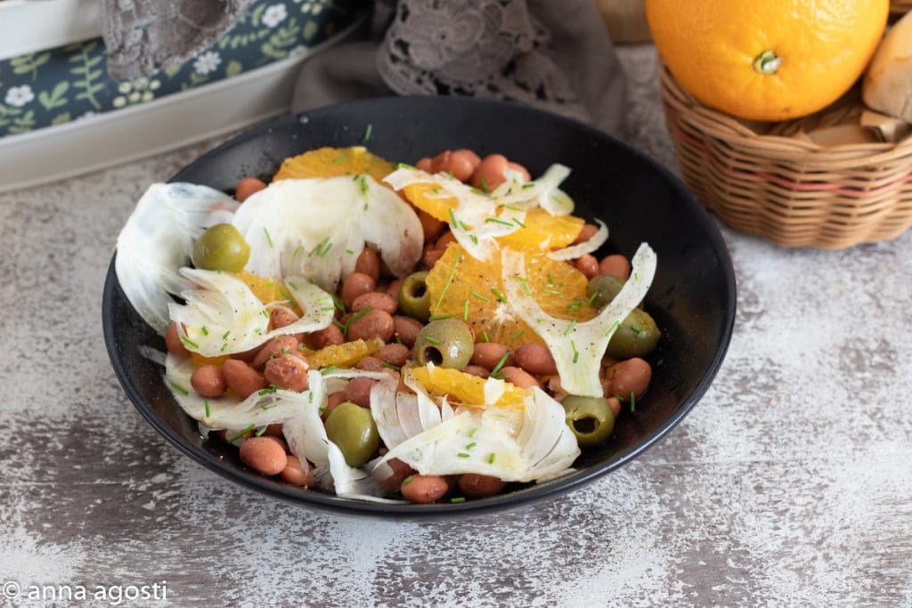 Venkel, sinaasappel en bonensalade