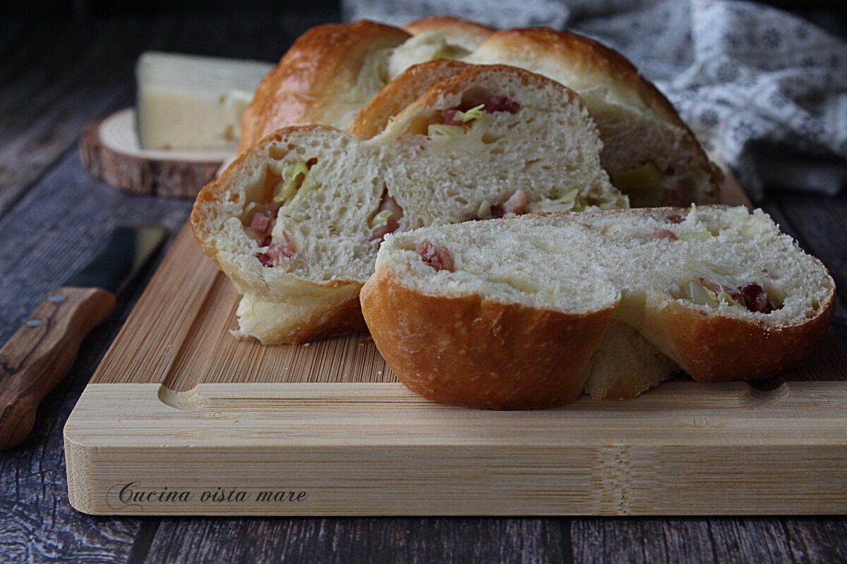 Vlecht met asiago en speck