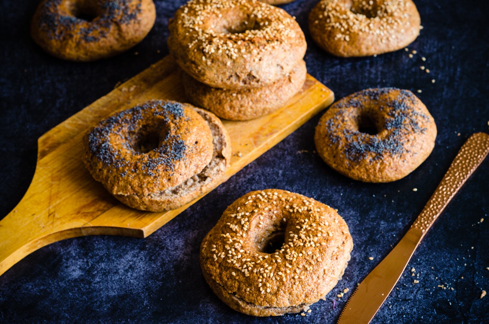Volkoren bagels, eenvoudig en snel recept