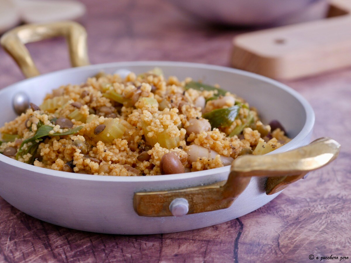 Volkoren couscous met peulvruchten en groenten