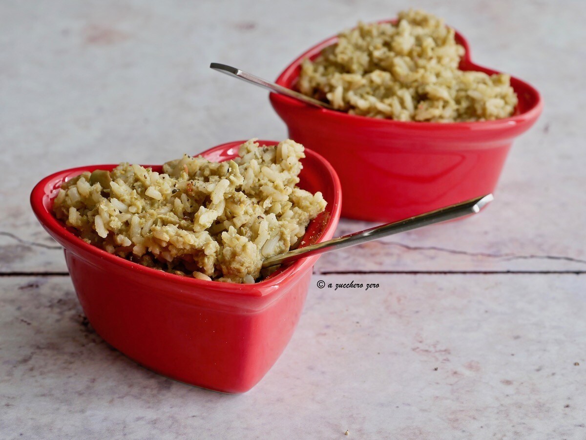 Volkoren risotto met artisjokkencrème [gedeamidineerde rijst]