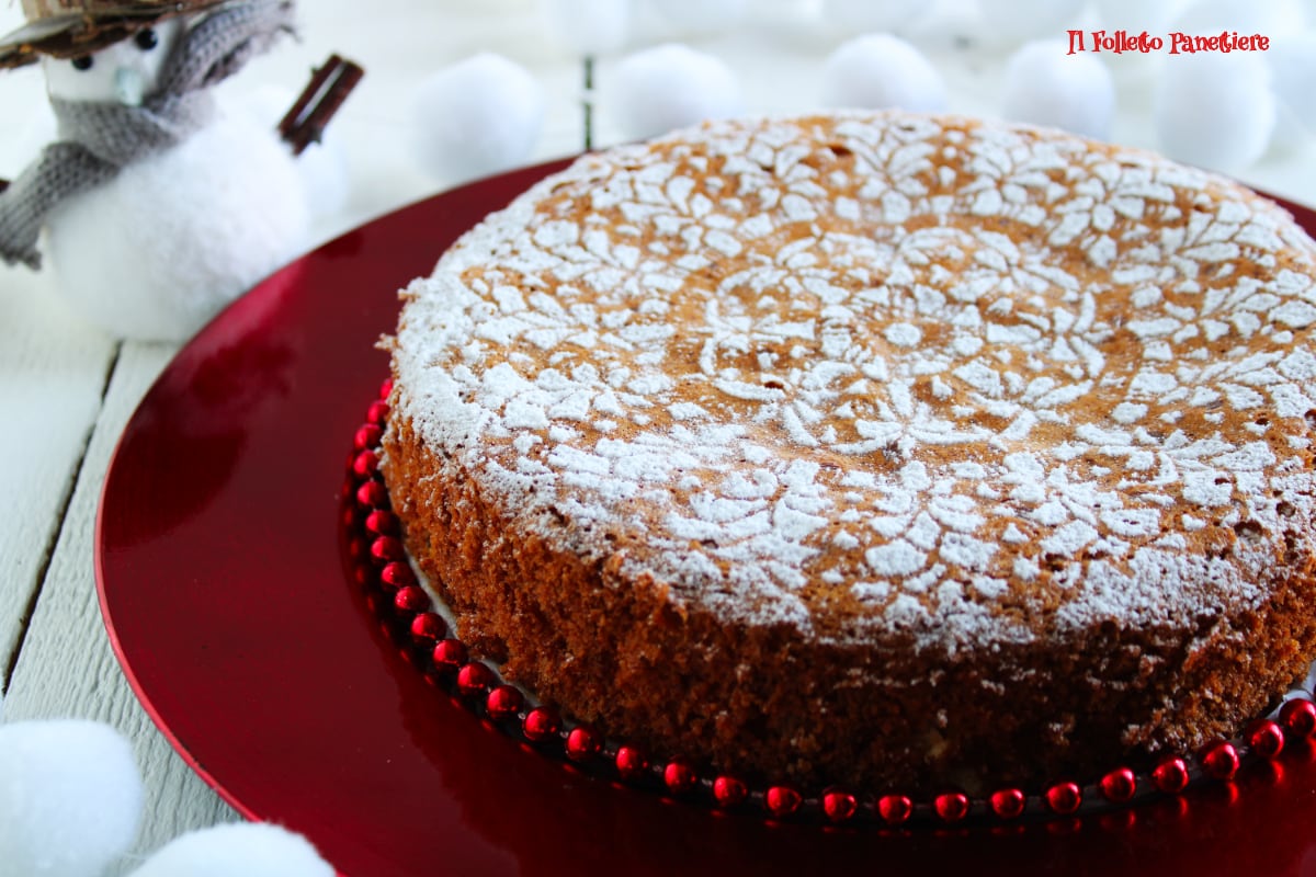 Witte chocolade en sinaasappel Caprese taart