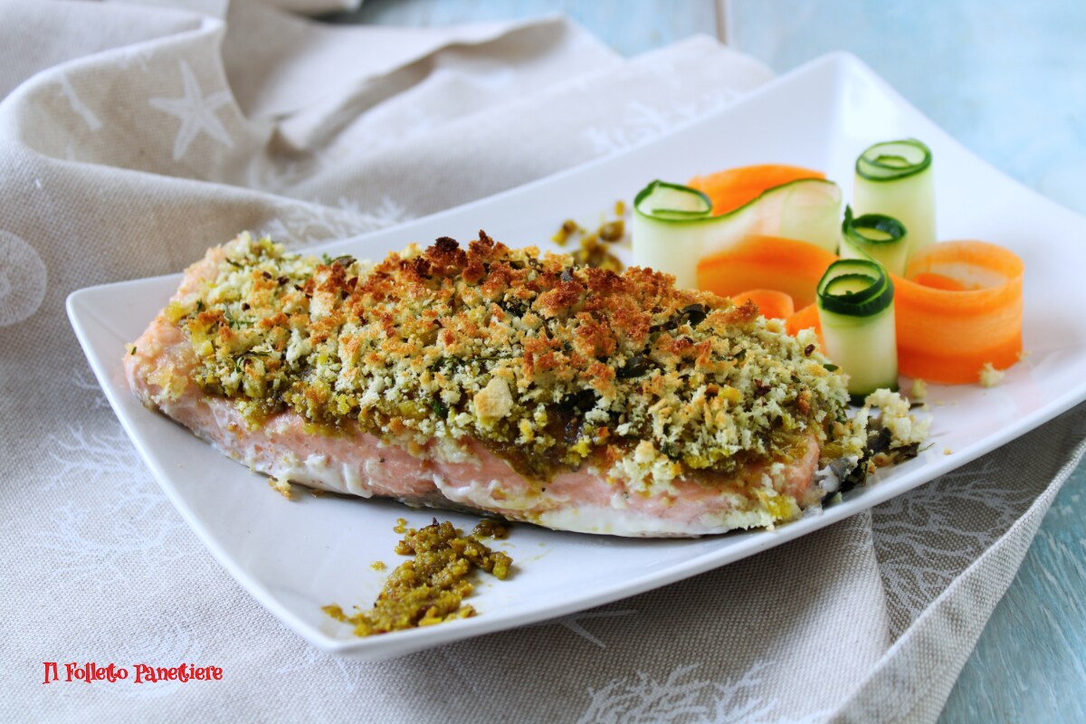 Zalmfilet in een pistachekorst