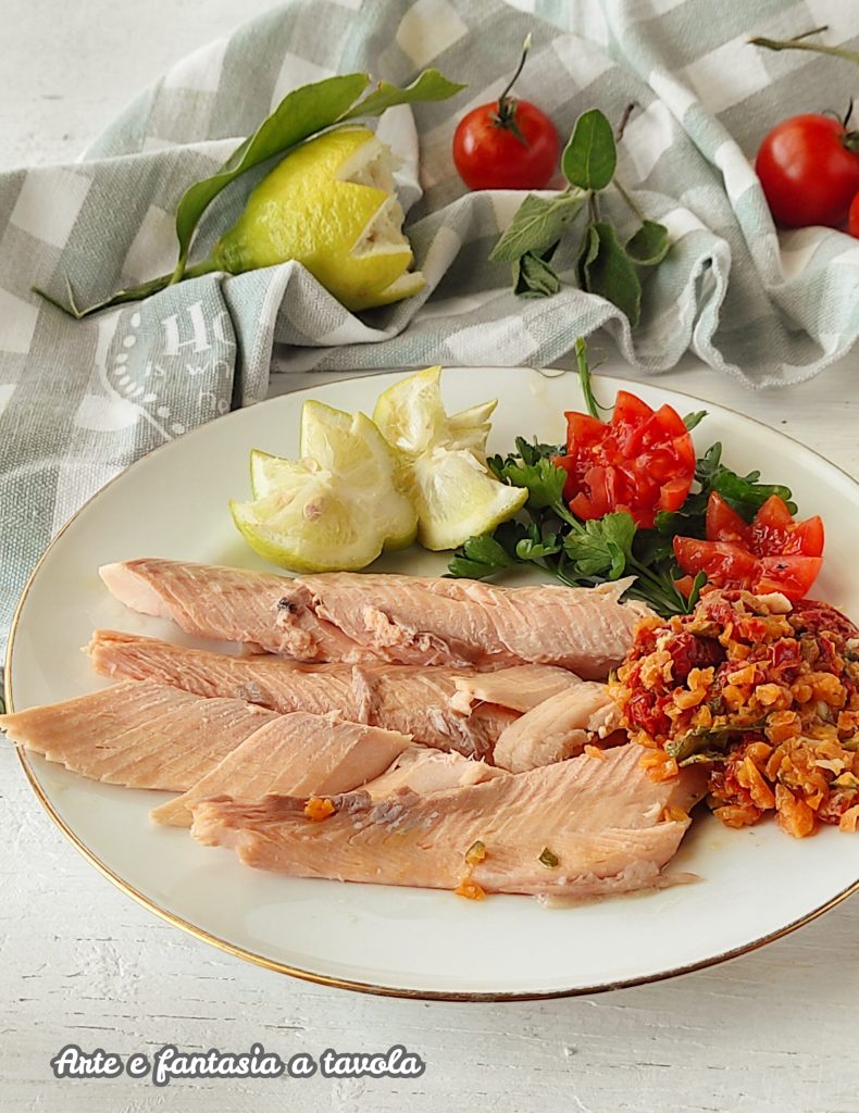 Zalmforel met groenten