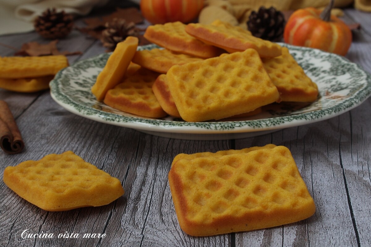 Zoete mini pompoenwafels