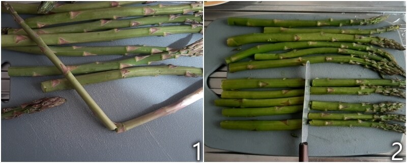 a. blancheren van de asperges