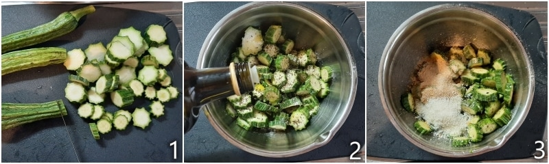a. courgetterondjes kruiden met specerijen en paneermeel