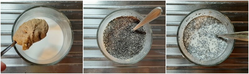 a. meng chiazaadjes met plantaardige melk en pindakaas