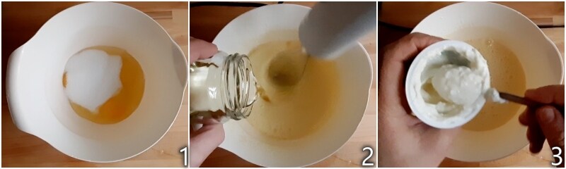 a. meng eieren en kokosyoghurt