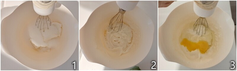 a. ricotta en suiker opkloppen
