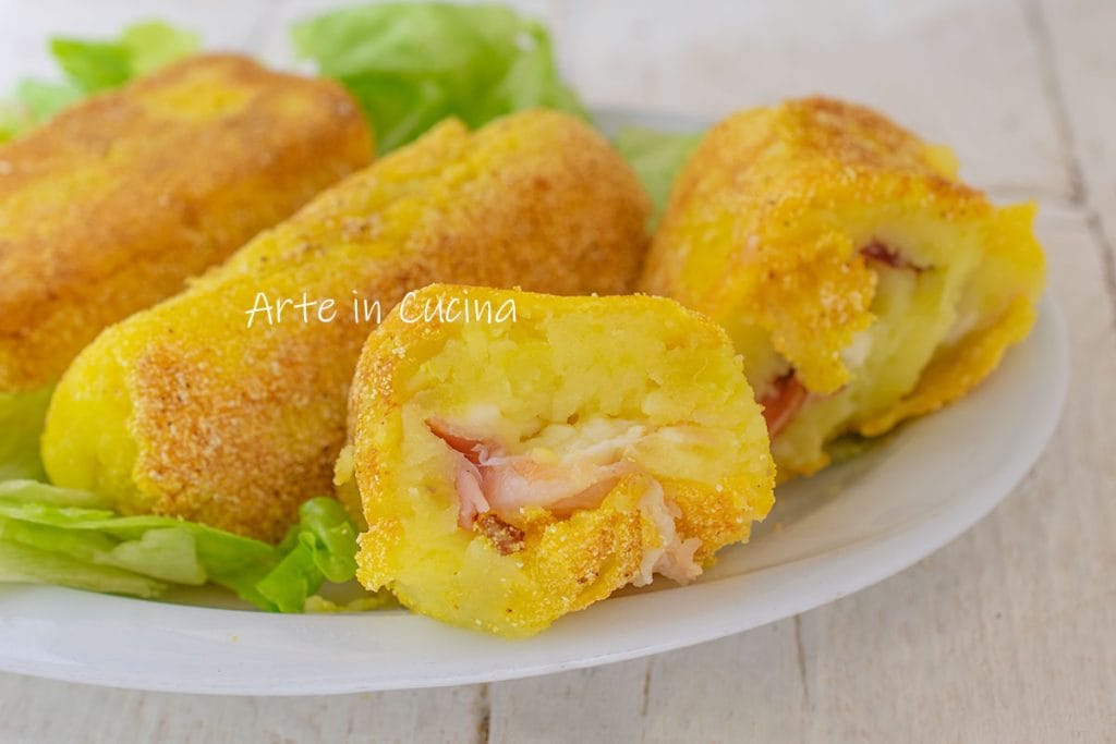 Aardappel cannoli met mozzarella en speck