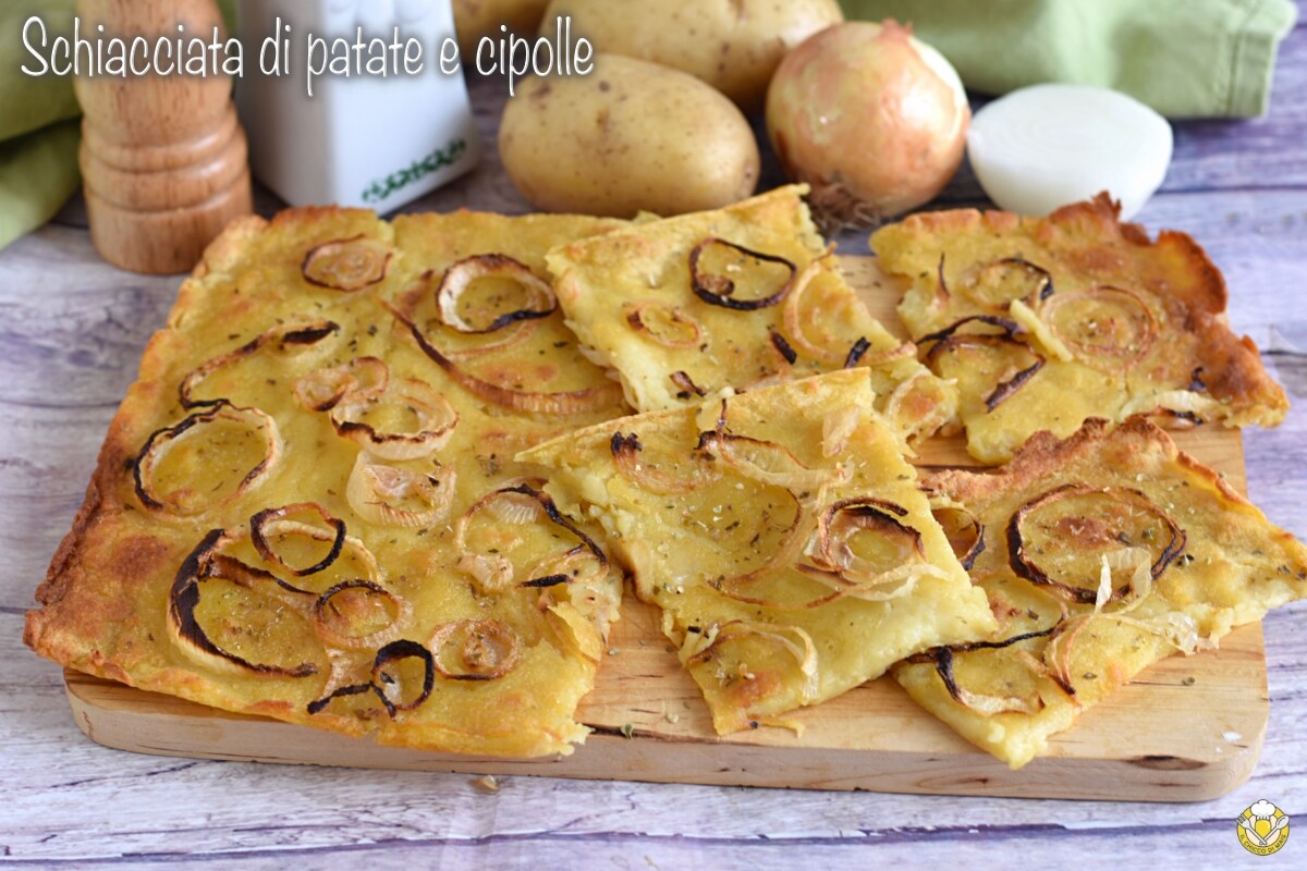 Aardappel en uien focaccia