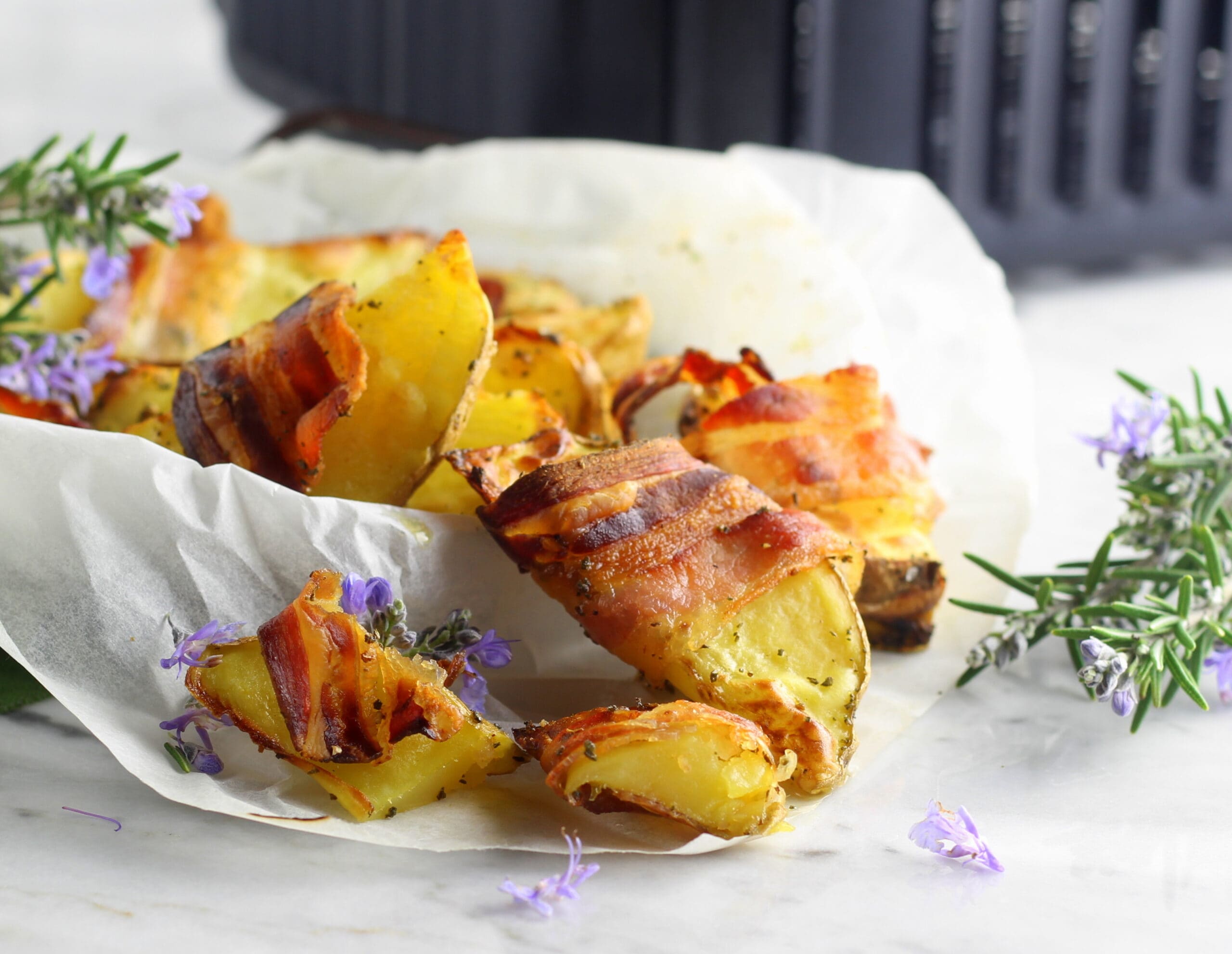 Aardappelen en spek in de airfryer