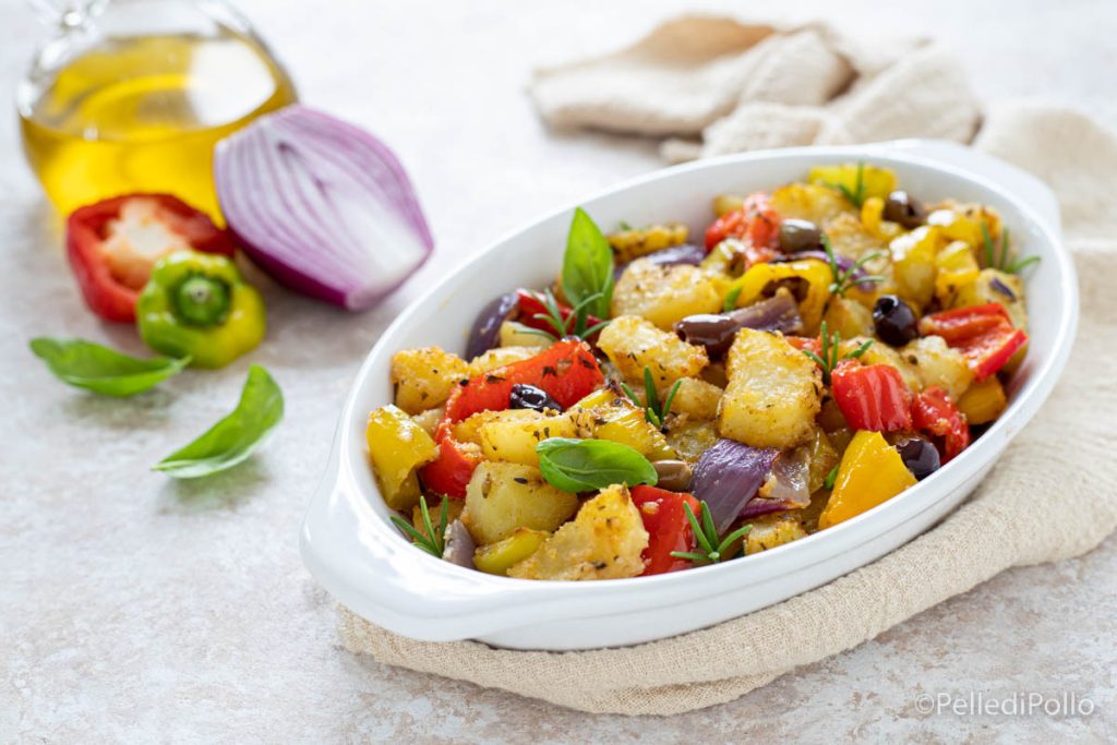 aardappelen met paprika en uien