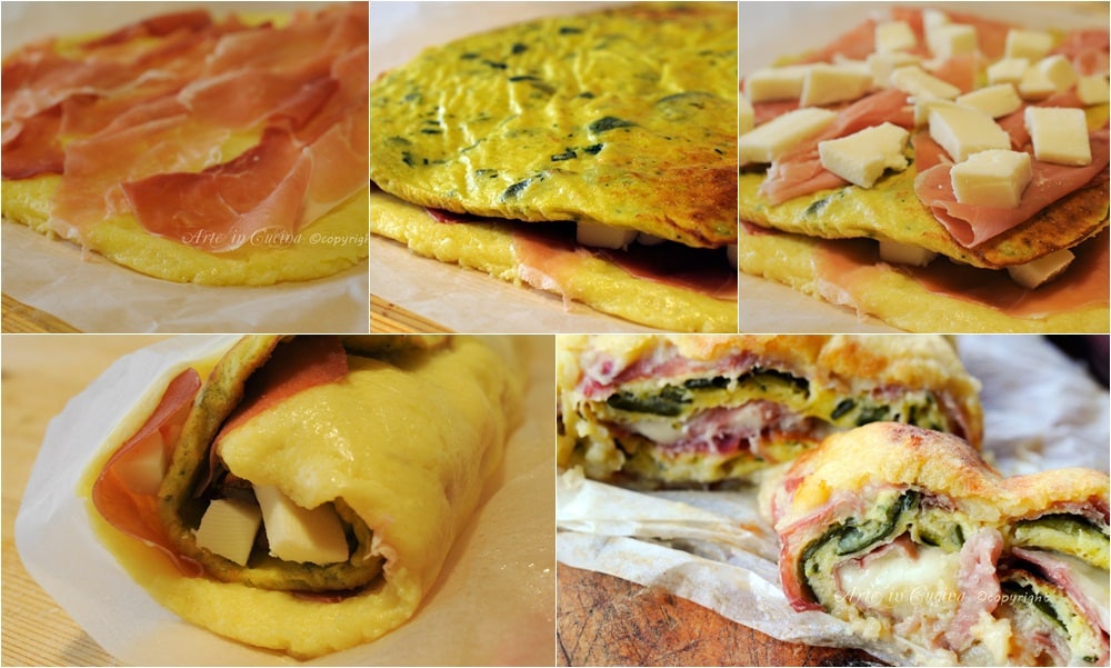 aardappelrol en omelet uit de oven