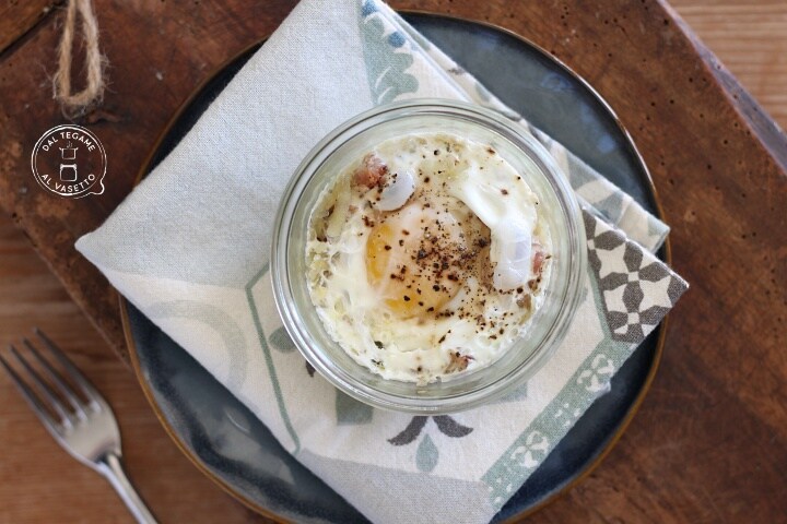 Aardappeltaartje met eieren in weckpot