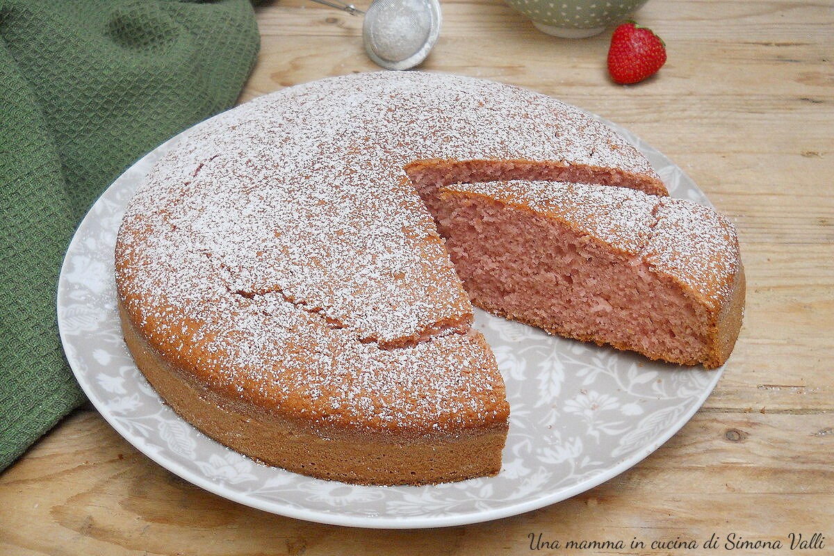 Aardbeienbrood, zeer zachte taart met gepureerde aardbeien