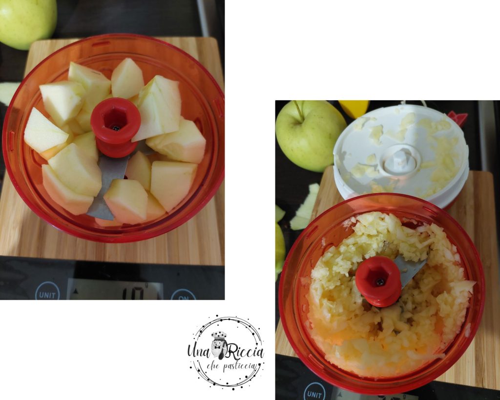 appels snijden voor volkoren cakejes met appels en aquafaba