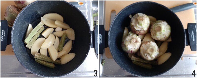 artisjokken en aardappelen in de pan recept bijgerecht hele artisjokken in de pan gestoofd il chicco di mais 2 voorbereiden pan